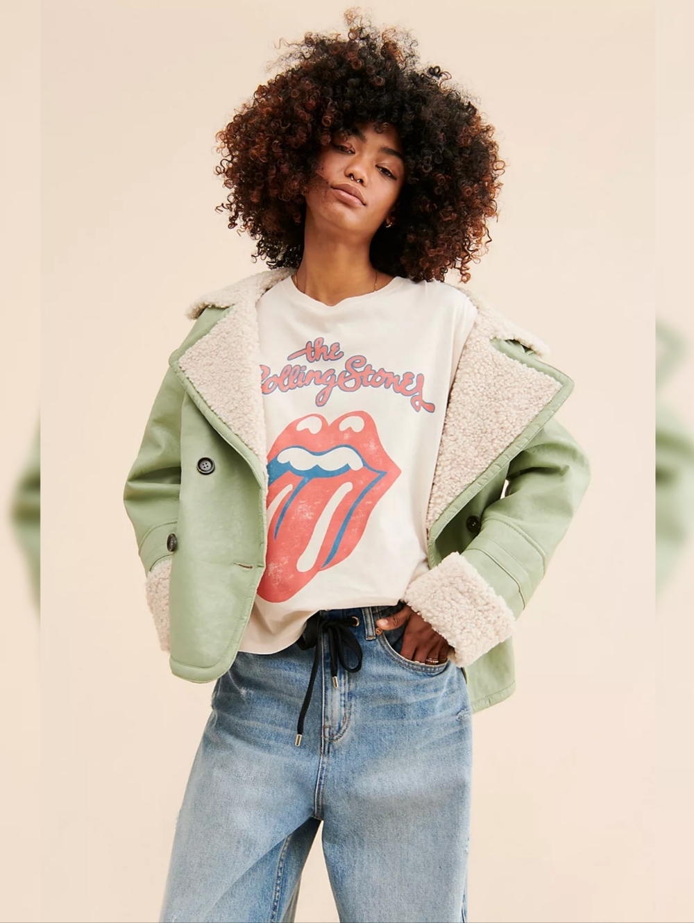 Free People We‎ The Free Kaja Vegan Bonded Coat Greyed Olive Women's